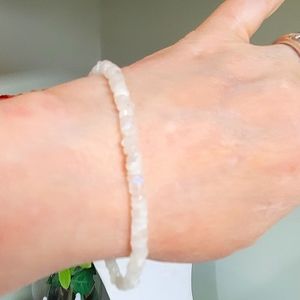 GORGEOUS FLASH MOONSTONE HANDMADE STERLING BRACELET.